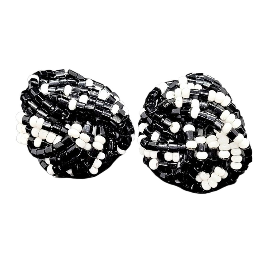 Chic Monochrome Cluster Earrings Vintage Glam‎ Revival Statement Granmacore